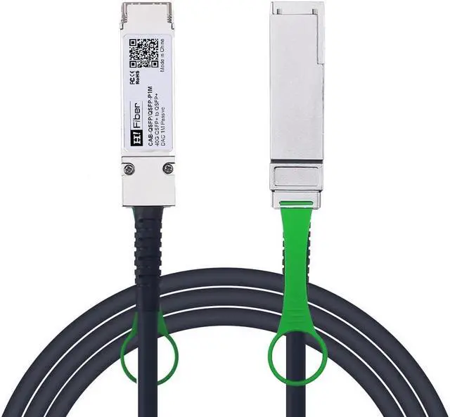 Main image of H!Fiber 40Gb QSFP+ DAC Cable, 40GBASE-CR4, QSFP+ to QSFP+ Passive Direct Attach Copper Twinax Cable for Cisco QSFP-H40G-CU50CM, Meraki MA-CBL-40G-50CM, Mikrotik, Open Switch Devices, 0.5m 1.64 ft