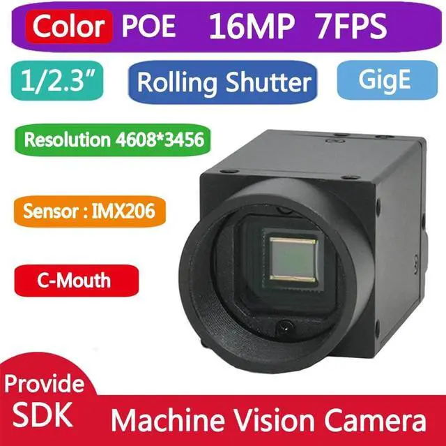 Alt view image 4 of 5 - HTENG VISHI GigE Ethernet 16.0MP 1/2.3" Color Industrial Camera Machine Vision Rolling Shutter C-Mouth Camera 4608X3456 7FPS Indoor
