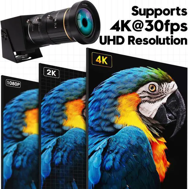 Alt view image 5 of 5 - IFWATER HDMI USB Webcam 4K Camera Simultaneous Output Video Conference 10X Optical Zoom Lens Close up Computer Web Cam for Webcast Industrial Inspection Education Training Camera