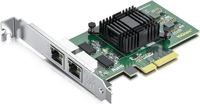 Main image of Dual-Port PCIe X4 Gigabit Ethernet Converged Network Adapter (NIC) with Intel 82576 Chipset, Compare to Intel E1G42ET, Dual Copper RJ45 Ports, PCI-E 2.1