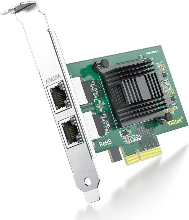Alt view image 4 of 4 - Dual-Port PCIe X4 Gigabit Ethernet Converged Network Adapter (NIC) with Intel 82576 Chipset, Compare to Intel E1G42ET, Dual Copper RJ45 Ports, PCI-E 2.1
