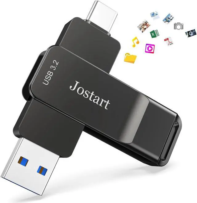 Main image of 512GB USB 3.2 SSD Solid State Flash Drive, 1000MB/s High Speed Type C+USB A Drive Gen2, 2in1 Dual Thumb Drive USB C Memory Stick for iPhone 15 Series/USB-C iPad/Android Phone,Laptop,Mac