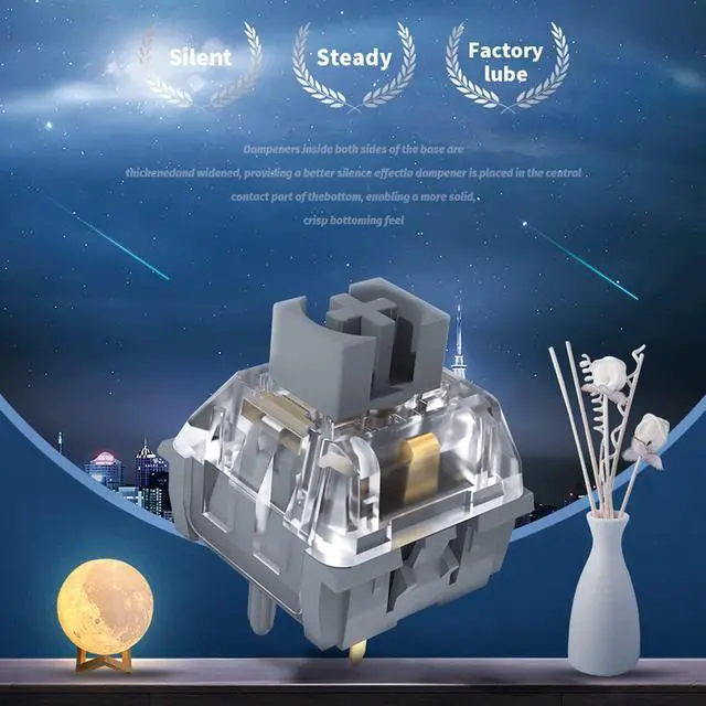 Alt view image 2 of 5 - KAILH Official Store Mechanical Keyboard Switch Midnight Pro Keystem DIY Tactile Liner 5PIN (90PCS, Liner)