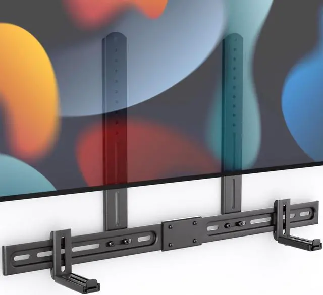 Alt view image 2 of 5 - KAMIWI Adjustable Soundbar Mount,Universal Soundbar Mount,Sound Bar Mounting Bracket with Holes/Without Holes, Non-Slip Base Holder Extends 3.9" to 6.1", Up to 13 LBS,Black