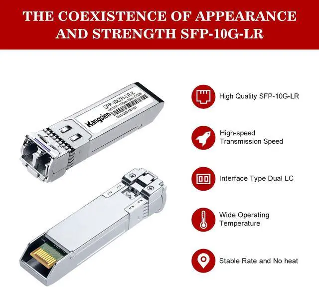 Alt view image 3 of 5 - 10GBASE-LR SFP+ Module, 10G 1310nm Single Mode SFP LC Fiber Optic Transceiver, SFP+ Up to 10km Range, Compatible with Cisco SFP, Meraki, Ubiquiti, Mikrotik, Fortinet, TP-Link(10 Pack)