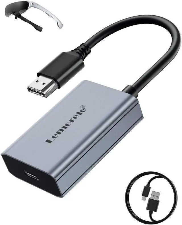 Main image of Lemorele HDMI to USB Type C Adapter 4K@60HZ w/Cable Design, Plug and Play, for RayNeo, XREAL Air, Rokid Air, Thunderbird AR, GRAWOOA, Sonny, Switch, Steam Deck, Xbox, PS5, PS4, Google TV