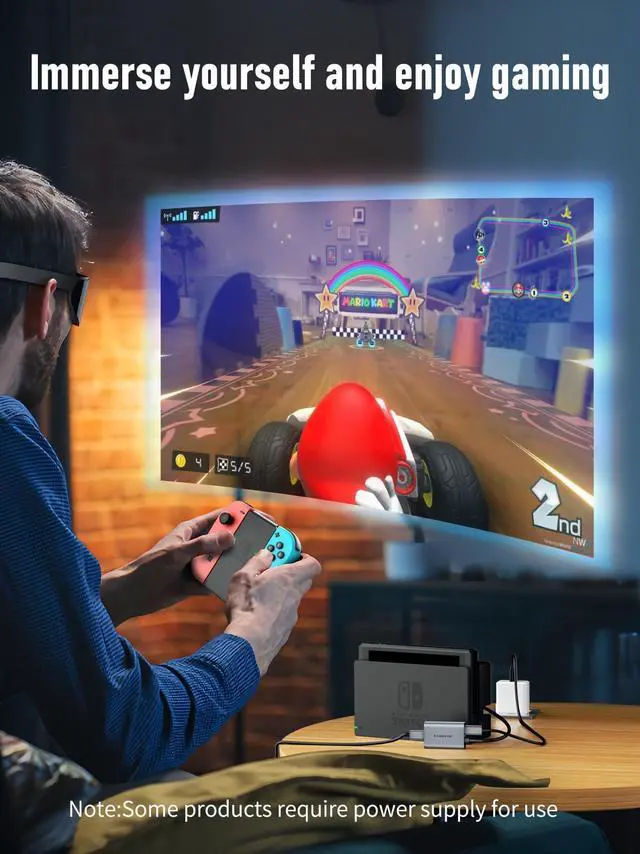 Alt view image 4 of 5 - Lemorele HDMI to USB Type C Adapter 4K@60HZ w/Cable Design, Plug and Play, for RayNeo, XREAL Air, Rokid Air, Thunderbird AR, GRAWOOA, Sonny, Switch, Steam Deck, Xbox, PS5, PS4, Google TV