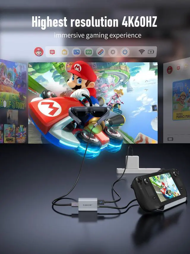 Alt view image 5 of 5 - Lemorele HDMI to USB Type C Adapter 4K@60HZ w/Cable Design, Plug and Play, for RayNeo, XREAL Air, Rokid Air, Thunderbird AR, GRAWOOA, Sonny, Switch, Steam Deck, Xbox, PS5, PS4, Google TV