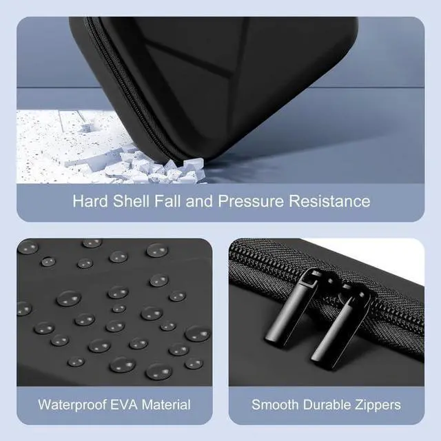 Alt view image 4 of 5 - miloocul EVA Electronic Accessories Storage Case Large Shockproof Waterproof Storage Bag for Electronics Organizer Portable Cable Storage Bag for Travel or Work (Black, Double Layer)