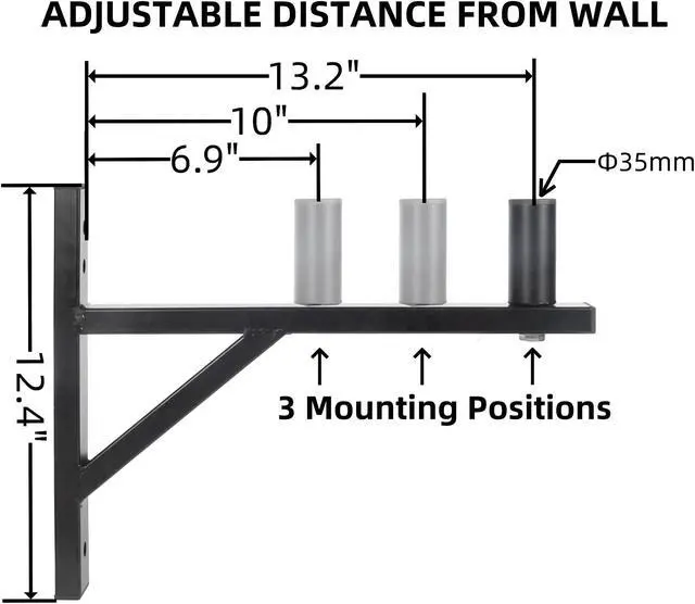 Alt view image 2 of 5 - Nbguigdstr Heavy Duty Dual PA Speaker Wall Mount Brackets Supports up to 110lbs,PA Speaker Wall Stands Pair,Speaker Holder/Pole/Bar/Sound System Wall Mounting,DJ Truss Speaker Mounts(Black)
