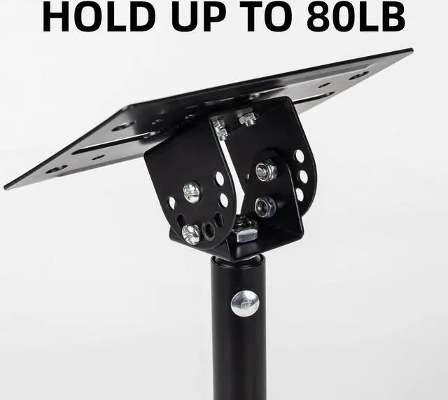 Alt view image 2 of 5 - Nbguigdstr Heavy Duty Speaker Mounts Support up to 80lb | Speaker Wall, Ceiling, or Shelf Mount | Speaker Wall Mount Brackets Holders and Stand Mount | Adjustable Swivel & Tilt (2 Packs,Black)