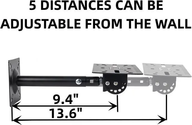 Alt view image 3 of 5 - Nbguigdstr Heavy Duty Speaker Mounts Support up to 80lb | Speaker Wall, Ceiling, or Shelf Mount | Speaker Wall Mount Brackets Holders and Stand Mount | Adjustable Swivel & Tilt (2 Packs,Black)