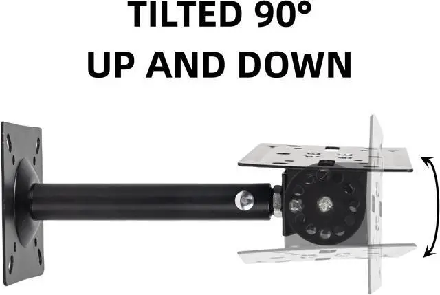 Alt view image 4 of 5 - Nbguigdstr Heavy Duty Speaker Mounts Support up to 80lb | Speaker Wall, Ceiling, or Shelf Mount | Speaker Wall Mount Brackets Holders and Stand Mount | Adjustable Swivel & Tilt (2 Packs,Black)