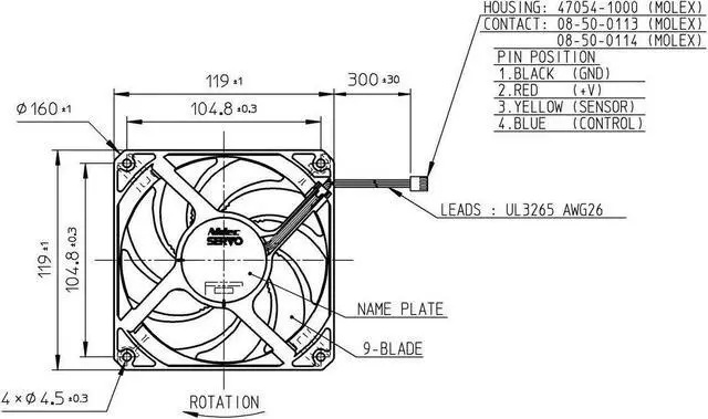 Alt view image 2 of 2 - Nidec Servo GentleTyphoon 120mm Case Fans (2150 RPM 4pin PWM)