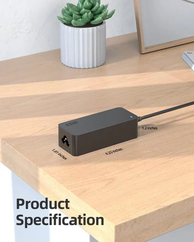 Alt view image 5 of 5 - 65W Charger Fit for Acer Chromebook 311 C722 C722T C723 C723T, 314 CB314 C922 C922T, 511 C736 C736T R756T R756TN, 512 R856TN, 514 CB514 CP514, 515 CB515, 712 CV872 CV872T Laptop Power Supply Adapter