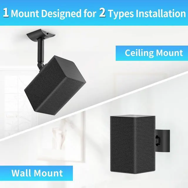 Alt view image 3 of 5 - Speaker Wall Mount Ceiling Speaker Mount for Samsung SWA-9200S SWA-9100S SWA-9000S SWA-8500S Rear Speakers,Tilt and Swivel Adjustable Speaker Mount for Samsung 8500S 9000S 9100S Speaker Bracket,2 Pack