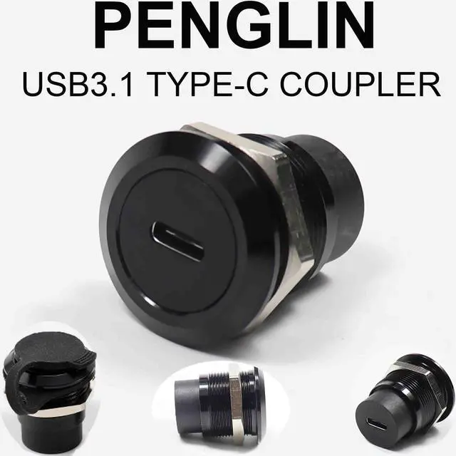 Alt view image 2 of 5 - PENGLIN 5PCS USB 3.1 Type C Panel Mount Coupler,USB C Female to Female Pass-Through Converter Adapter for Audio Video Network Industrial Equipment