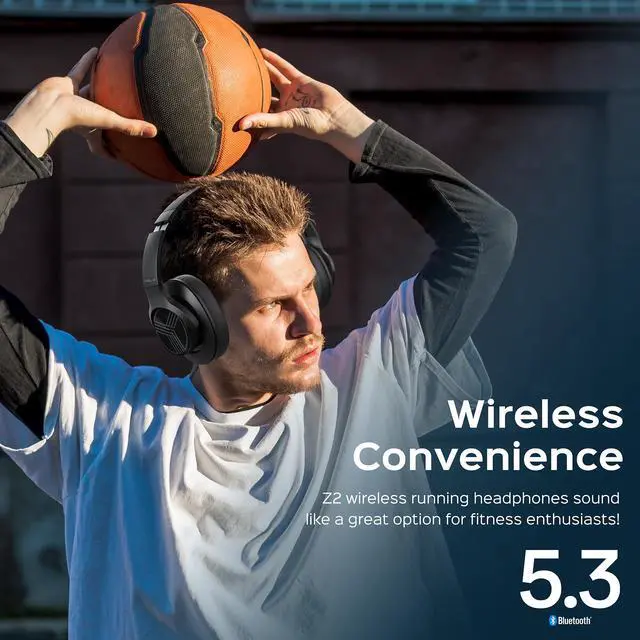 Alt view image 5 of 5 - TREBLAB Z2 Active Noise Cancelling Workout Headphones - Signature-HD Sound, Deep Bass, 35H Battery, Comfortable, Foldable Over Ear Bluetooth Headphones Wireless. for Gym, Sport, Travel. Mic for Calls