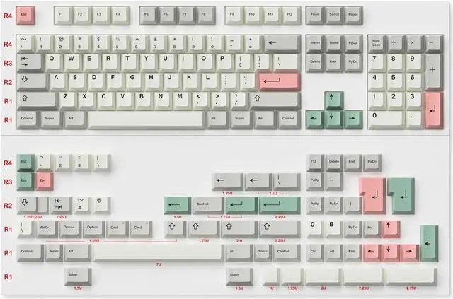 Main image of Ranked Dye Sublimation Premium Keycap Set | 1.45 mm Thick PBT | Cherry Profile for Custom Mechanical Keyboard (9009, 169 Keys)