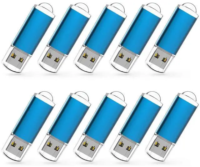 Main image of RAOYI 10 Pack 4GB USB Flash Drive USB 2.0 Memory Stick Bulk Thumb Drive Pen Drive Jump Drive-Blue