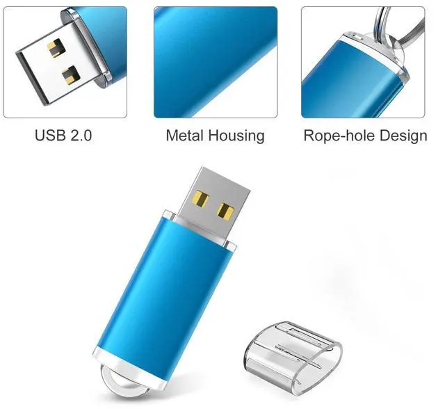 Alt view image 2 of 5 - RAOYI 10 Pack 4GB USB Flash Drive USB 2.0 Memory Stick Bulk Thumb Drive Pen Drive Jump Drive-Blue