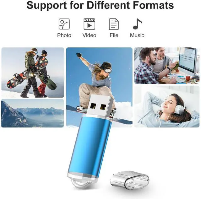 Alt view image 4 of 5 - RAOYI 10 Pack 4GB USB Flash Drive USB 2.0 Memory Stick Bulk Thumb Drive Pen Drive Jump Drive-Blue