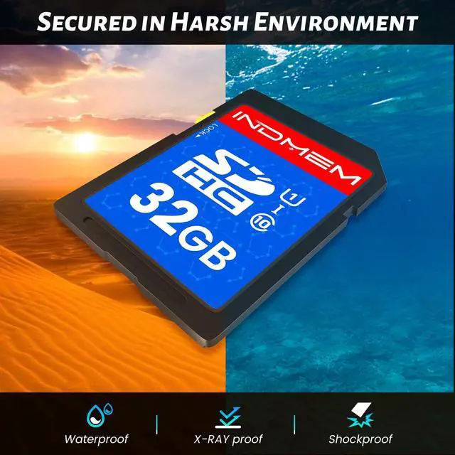 Alt view image 5 of 5 - INDMEM SD Card 32GB, 8 Packs Class 10 32GB Flash Memory Card MLC Standard Secure Digital Cards Camera Card