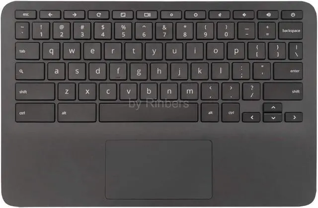 Main image of Rinbers Laptop Palmrest Upper Case Top Cover with US English Keyboard Touchpad Assembly Replacement for HP Chromebook 11 11A G6 EE L92224-001 L52192-001