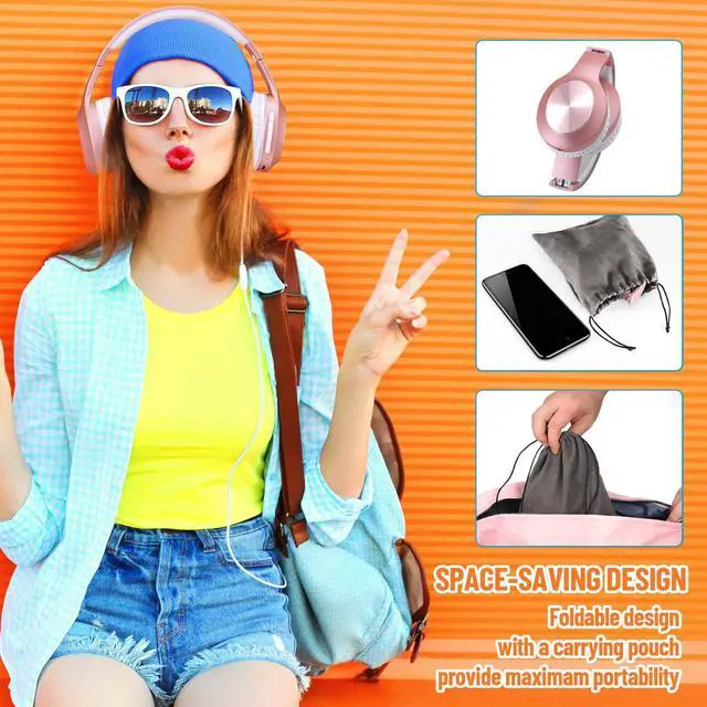 Alt view image 5 of 5 - Rydohi Bluetooth Headphones Over Ear, 68H Playtime and 3 EQ Music Modes Wireless Headphones with Microphone/Deep Bass, HiFi Stereo Foldable Lightweight Headset for PC Home Travel Office (Rose Gold)
