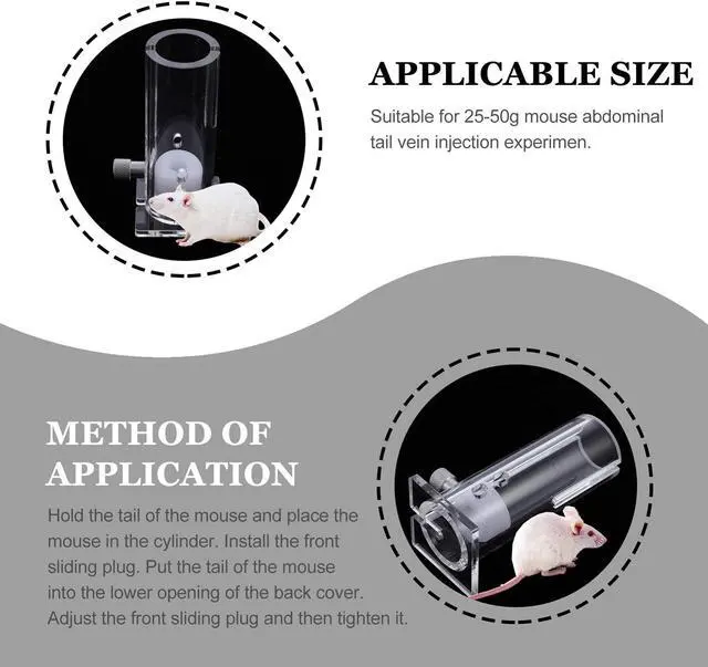 Alt view image 4 of 5 - Scicalife Mouse Restrainer, Acrylic Transparent, 4.97 Inches x 4.97 Inches, Mouse Holder for 15-35G Gram Mice, Lab Equipment
