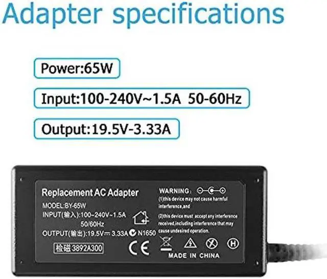Alt view image 5 of 5 - 65W AC Charger Compatible with HP 756413-001 756413-002 849650-003 908076-002 902990-001 902990-002 902990-003 EliteDesk 800 35W G3 G4 65W G2 G3 G4 Desktop Mini ProDesk 600 G1 G2 G3 G4 G5