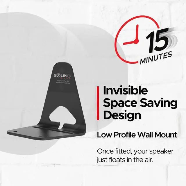 Alt view image 3 of 5 - ERA300 Wall Mount Bracket, Low Profile, Black, Twin Pack, Compatible with Sonos ERA 300 Speaker, Complete with All Fixing Hardware