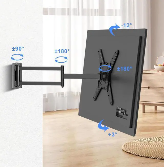 Alt view image 3 of 5 - Suptek Corner TV Wall Mount for Most 23"-60" TVs, Full Motion Long Arm TV Mount 30 inch Extension Articulating Wall Mount TV Bracket Max VESA 400x400mm, Smoothly Extendable, Holds up to 99 lbs A1S