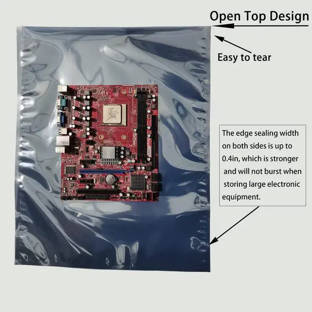 Alt view image 4 of 5 - Anti Static Bags,10pcs 16x20in Open Top Extra Large ESD Shielding Bags,Anti-static Bag for Large Motherboard,GPU,Graphics Card and Electronic Device
