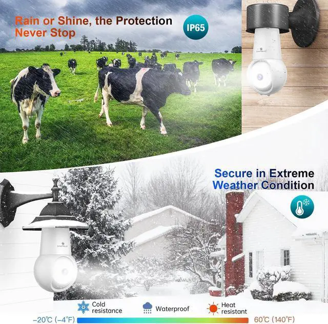 Alt view image 3 of 5 - SYMYNELEC Light Bulb Security Camera: 5G WiFi Socket Camera Outdoor - Wireless Lightbulb Camera Waterproof for Home with Night Vision Motion Detection 2Packs