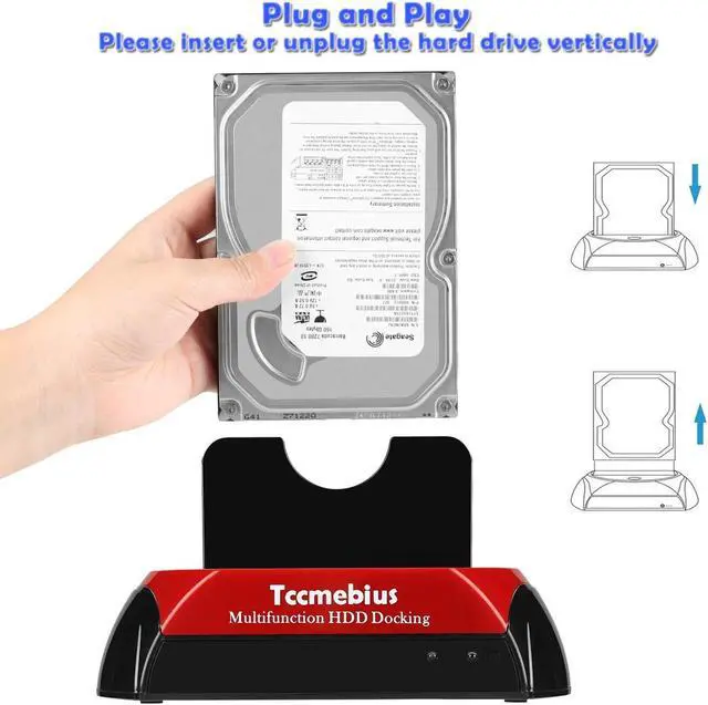 Alt view image 5 of 5 - Tccmebius USB 2.0 Hard Drive Docking Station, TCC-S867-US USB 2.0 to 2.5 3.5 Inch SATA IDE Dual Slots Reader External Enclosure, for 2.5" 3.5" IDE SATA I/II/III HDD SSD