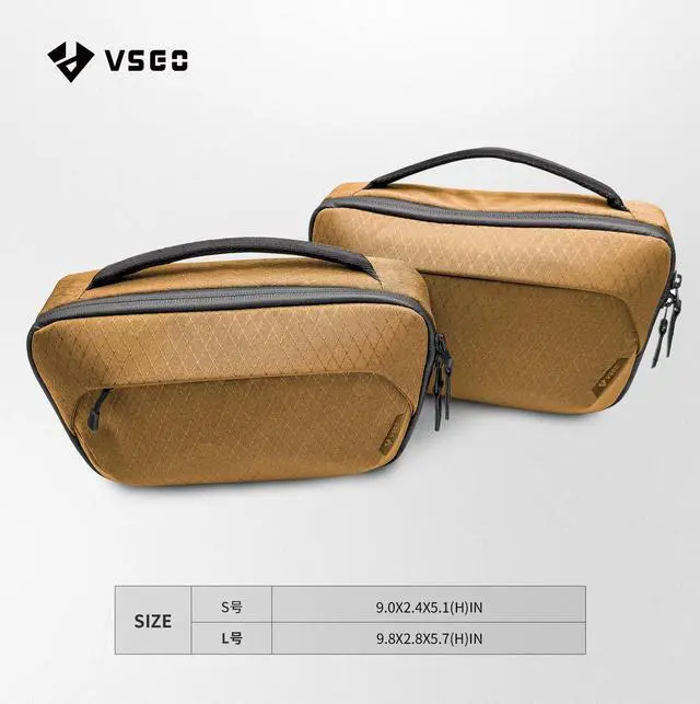 Alt view image 2 of 5 - VSGO Electronics Organizer,Small Tech Accessory Bag,Portable Waterproof Tech Organizer Pouch Compatible for Cables,Phone,Earphone,Flash Disk, Power Bank (Yellow, S)