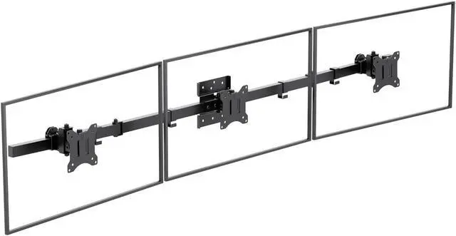 Main image of WALI Triple Monitor Wall Mount for 17 to 32 Inch, Computer Monitor Arm for 3 Screens, Swivel Tilt Wall Mount with Mounting Holes 75x75/100x100mm, Per Arm Holds Up to 15.4lbs (013ARM), Black