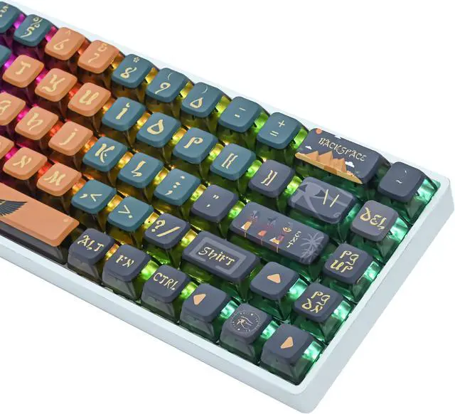 Main image of ASA Pudding Keycaps Translucent ASA Profile Dye-Sub 60 Percent 75% PBT Key Cap Set for Cherry Mx Gateron Kailh Switch for 60% 65% TKL Keyboard(Pharaoh)