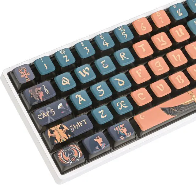 Alt view image 2 of 5 - ASA Pudding Keycaps Translucent ASA Profile Dye-Sub 60 Percent 75% PBT Key Cap Set for Cherry Mx Gateron Kailh Switch for 60% 65% TKL Keyboard(Pharaoh)
