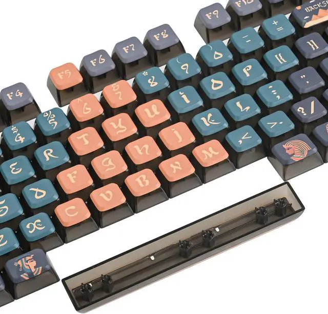 Alt view image 4 of 5 - ASA Pudding Keycaps Translucent ASA Profile Dye-Sub 60 Percent 75% PBT Key Cap Set for Cherry Mx Gateron Kailh Switch for 60% 65% TKL Keyboard(Pharaoh)