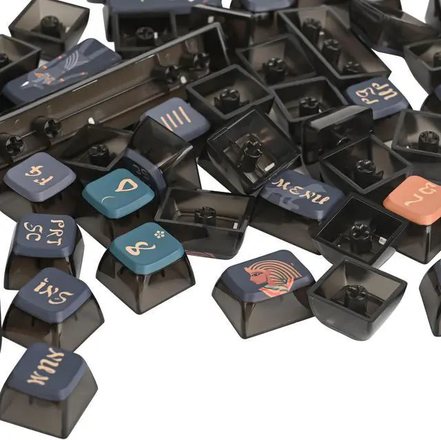 Alt view image 5 of 5 - ASA Pudding Keycaps Translucent ASA Profile Dye-Sub 60 Percent 75% PBT Key Cap Set for Cherry Mx Gateron Kailh Switch for 60% 65% TKL Keyboard(Pharaoh)