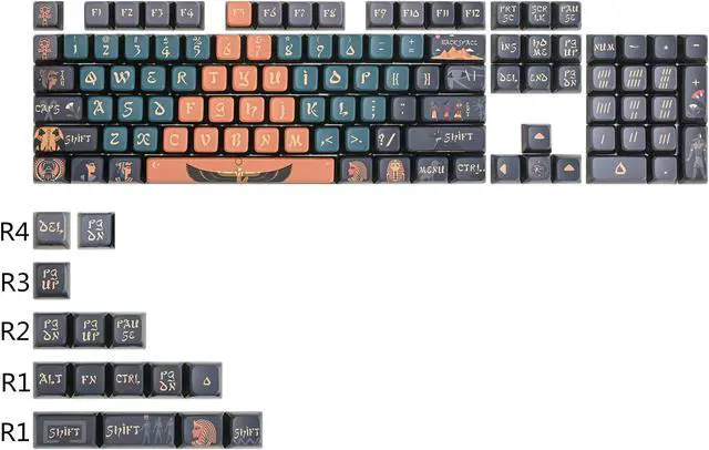 Alt view image 3 of 5 - ASA Pudding Keycaps Translucent ASA Profile Dye-Sub 60 Percent 75% PBT Key Cap Set for Cherry Mx Gateron Kailh Switch for 60% 65% TKL Keyboard(Pharaoh)