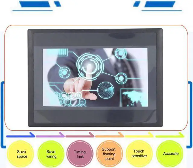 Alt view image 2 of 5 - HMI HMI TFT LCD Display Module Touchscreen Monitor 7in PLC Control Screen 12 in 8 Out DC 24V 5A Relay Output Module for FX3U-20/40/48MRT