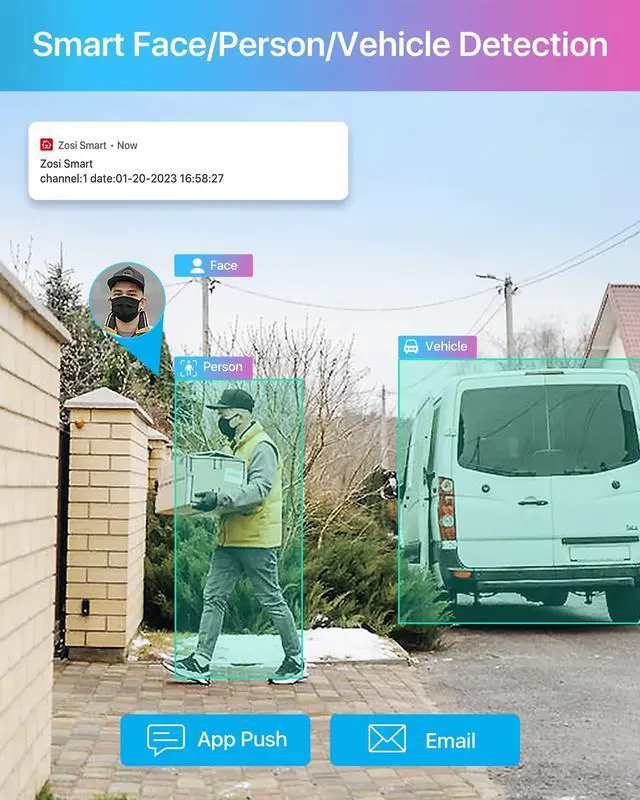 Alt view image 5 of 5 - ZOSI 4PK 4K PoE Add On Cameras with Ethernet Cables,8MP Dome Security IP Camera Outdoor Indoor,Person Vehicle Detection,Night Vision,Sound & Light Alarm,2-Way Audio,Only Work ZOSI 4K PoE NVR