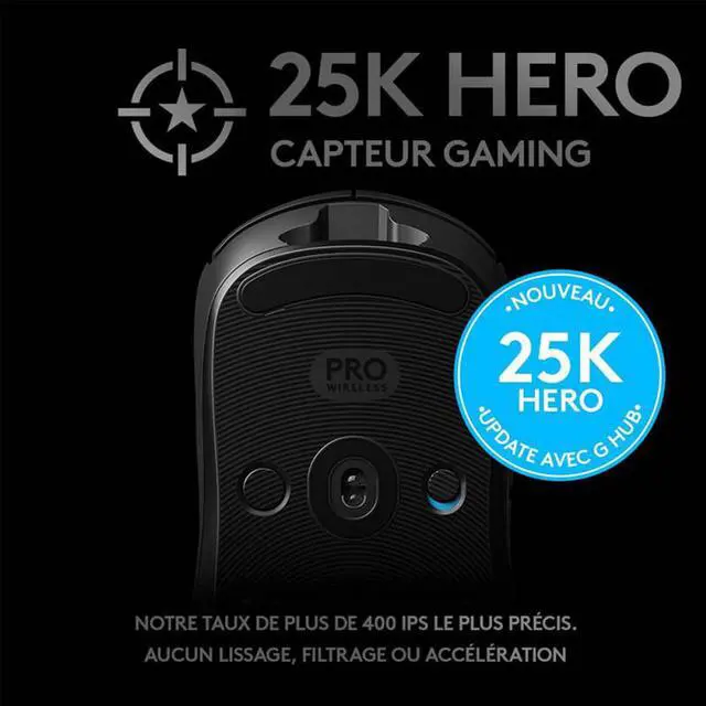 Alt view image 5 of 7 - Logitech G PRO Wireless Gaming Mouse, Hero 16K Sensor, 16,000 DPI, RGB, Ultra Lightweight, 4 to 8 Programmable Buttons, Long Battery Life, On-Board Memory, Built for Esport, PC / Mac - Black