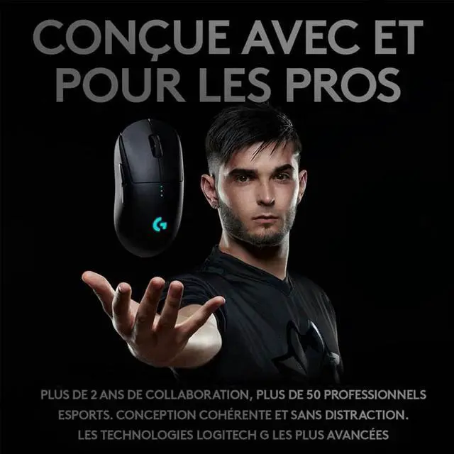 Alt view image 6 of 7 - Logitech G PRO Wireless Gaming Mouse, Hero 16K Sensor, 16,000 DPI, RGB, Ultra Lightweight, 4 to 8 Programmable Buttons, Long Battery Life, On-Board Memory, Built for Esport, PC / Mac - Black
