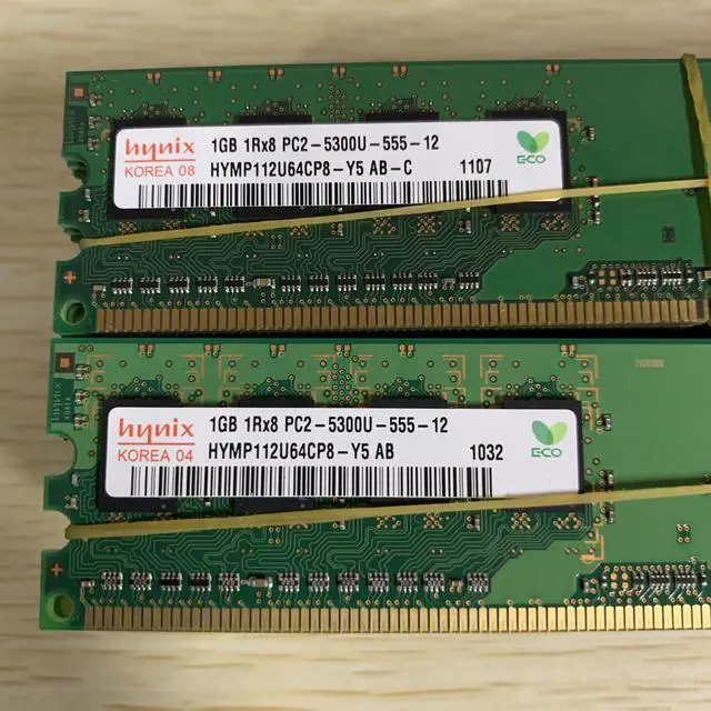Main image of Hynix HYMP112U64CP8-Y5 1x1GB PC2-5300 667Mhz DDR2 UDIMM Desktop Memory RAM TESTED 1.8V