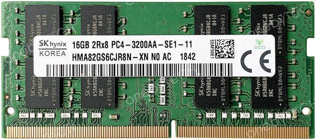 SK Hynix HMA82GS6CJR8N-XN 16GB 2Rx8 PC4-25600 DDR4 3200 MHz PC4-3200AA  260pin 1.2v SODIMM Memory