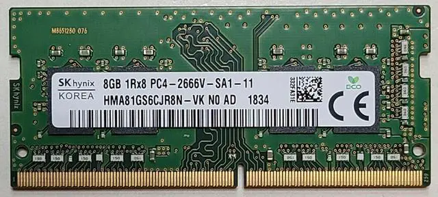 Main image of SK Hynix 8Gb 1Rx8 PC4-2666V Laptop 2666Mhz Memory SoDimm RAM HMA81GS6CJR8N-VK